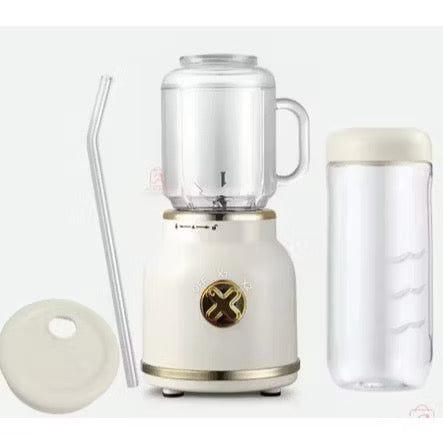 Mini liquidificador portátil copo caneca 500 ml e 450 ml com 10 lâminas, tampa, canudo e copo recarregáveis