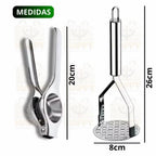 Kit cozinha descascador de legumes amassador de batatas espremedor de limão e de alho em aço inox