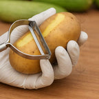 Kit cozinha descascador de legumes amassador de batatas espremedor de limão e de alho em aço inox