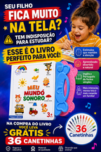 Meu E-Livro Educativo Bilíngue – Português e Inglês | Livro Sonoro Infantil Interativo/36 canetinhas grátis 🔥