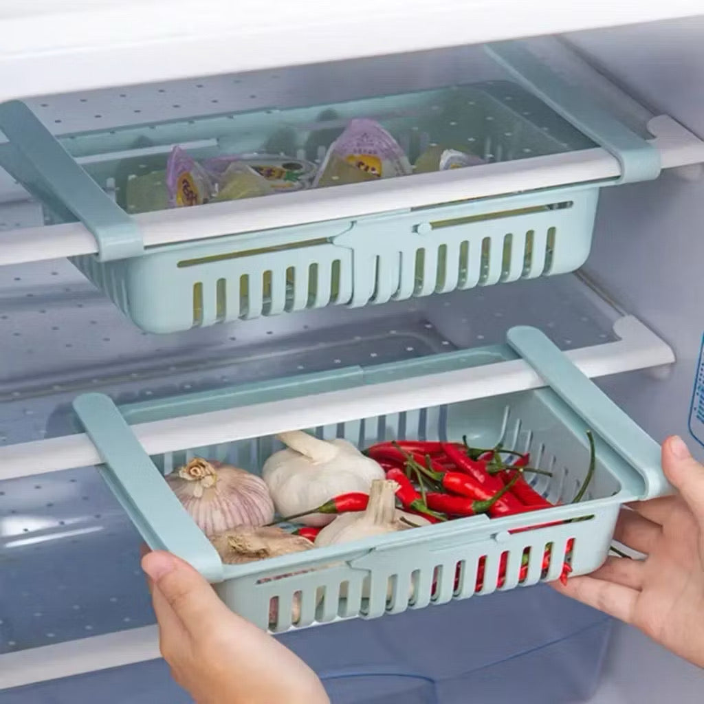 Cesto Organizador de Geladeira Inteligente:  Economize Espaço e Organize Tudo