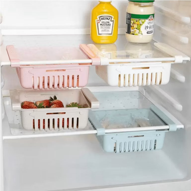 Cesto Organizador de Geladeira Inteligente:  Economize Espaço e Organize Tudo