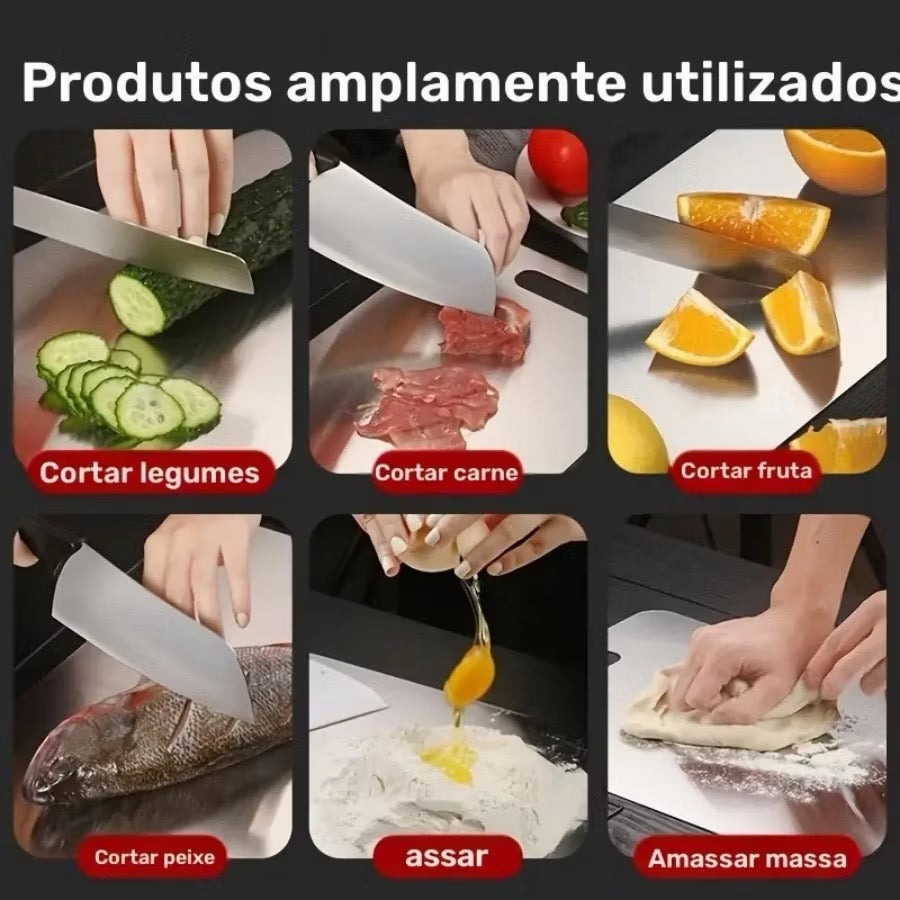 🚨 Chega de Bactérias! Tábua Inox 304 Antibacteriana