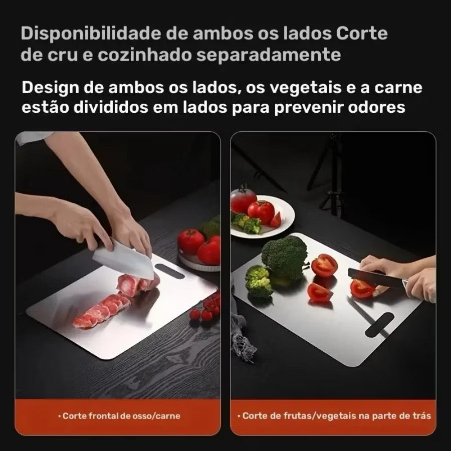 🚨 Chega de Bactérias! Tábua Inox 304 Antibacteriana