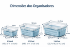 Kit 3 caixas Hermética para geladeira cestas conjunto com tampa cesta de drenagem grande