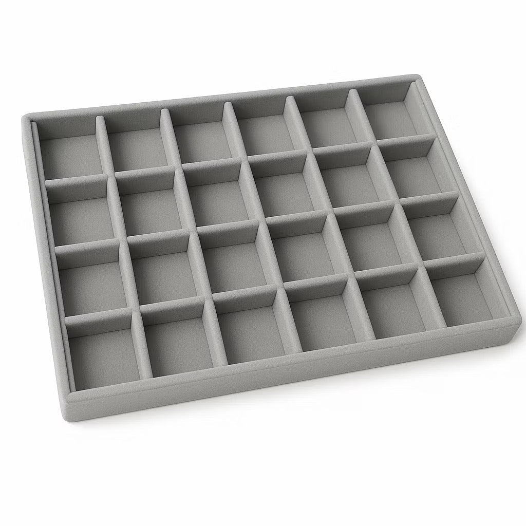 💎 Bandeja Organizadora de Joias em Veludo 28 Divisórias – Luxo, Proteção e Organização Perfeita!