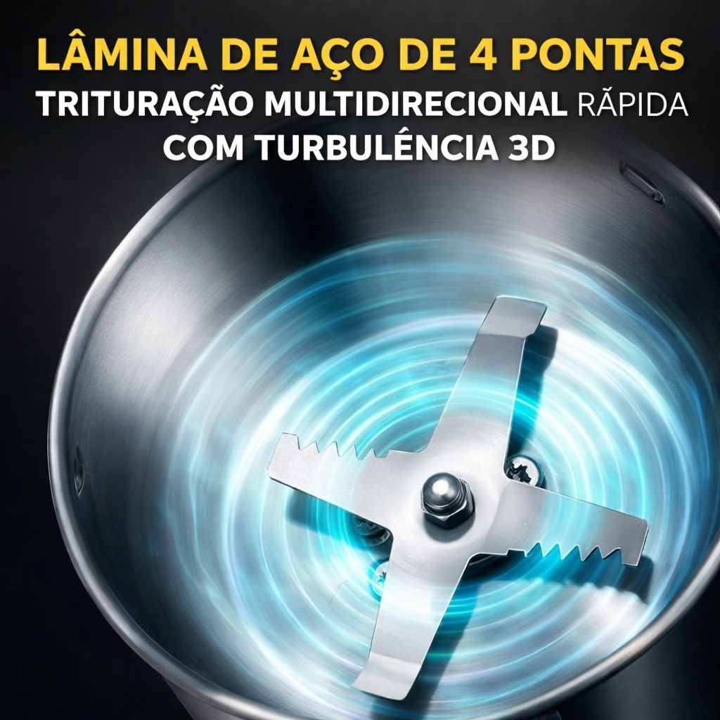 PODER TOTAL NA SUA COZINHA – Moedor 4 Lâminas 110V para Café e Especiarias