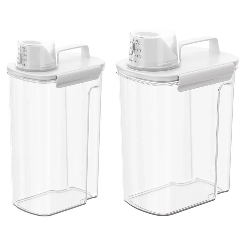 2PCS Dispenser Organizador Lavanderia 2,5L Ideal para Arroz Grãos Produtos de Limpeza e Ração Multiuso