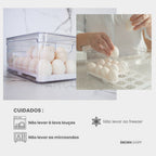 Porta ovos é organizador de geladeira com tampa Clear fresh 36 unidades em acrílico muito uso