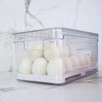 Porta ovos é organizador de geladeira com tampa Clear fresh 36 unidades em acrílico muito uso
