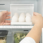 Porta ovos é organizador de geladeira com tampa Clear fresh 36 unidades em acrílico muito uso