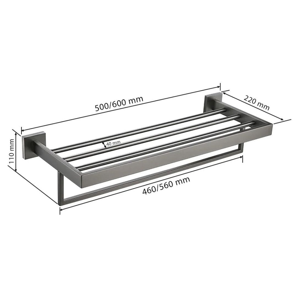 Kit Acessórios Para Banheiro 5 Peças Inox Grafite Escovado