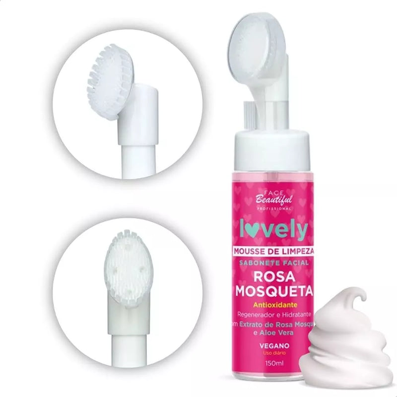 Kit skin care rosa mosqueta completo sabonete hidratante facial