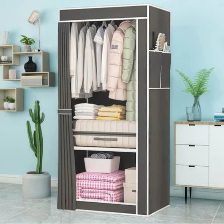 Guarda-Roupa Portátil Dobrável com Capa Protetora – Organizador 4 Divisória
