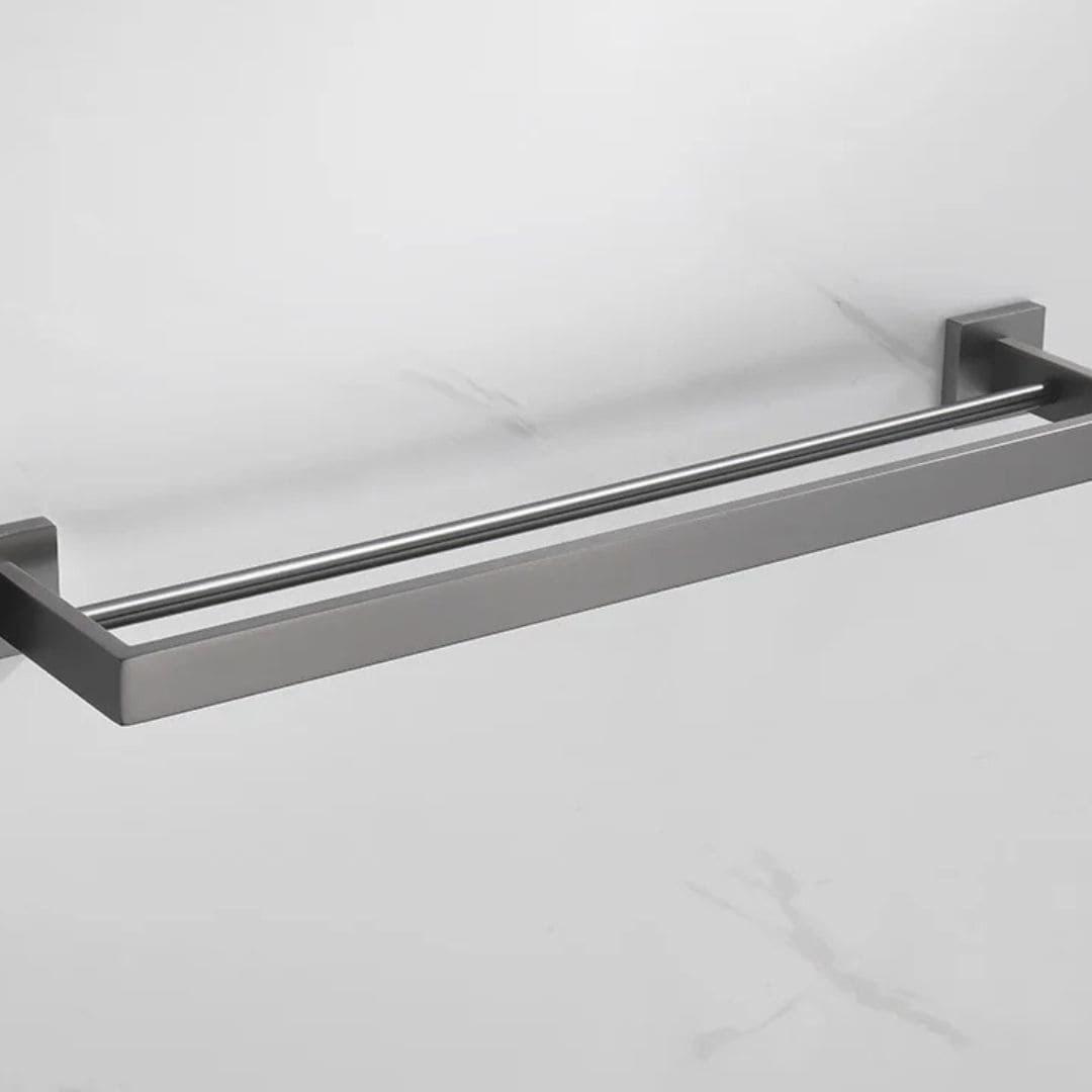 Kit Acessórios Para Banheiro 5 Peças Inox Grafite Escovado