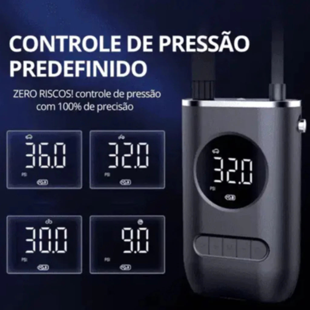 Mini processador de AR portátil recarregáveis. Digital USB calibrador de pneu