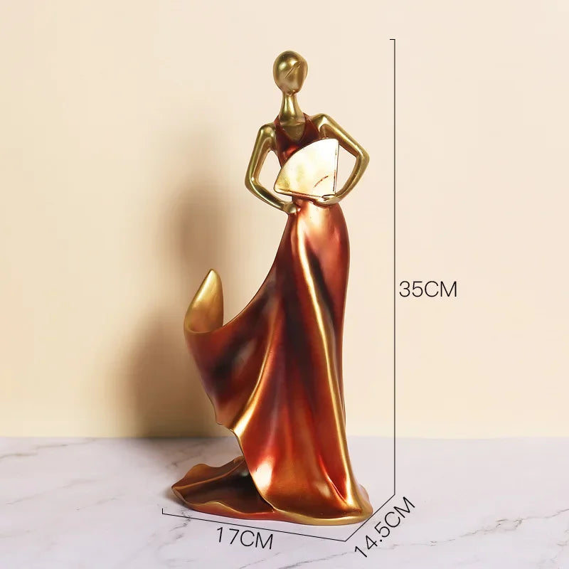 Suporte Artístico para Vinho Escultura Feminina em Resina